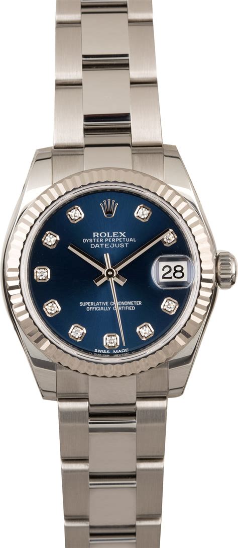 buy rolex 178274 blue|Rolex datejust silver diamond bezel.